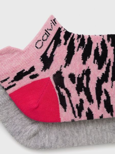 Stopki z wiskozy Calvin Klein różowe