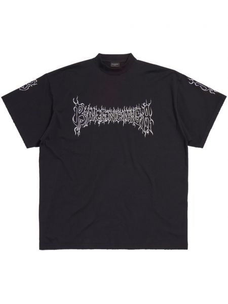 T-shirt aus baumwoll Balenciaga schwarz