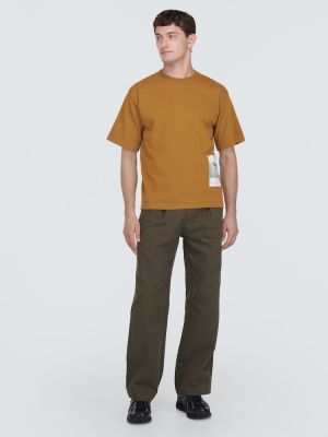 T-shirt di cotone in jersey Gr10k marrone