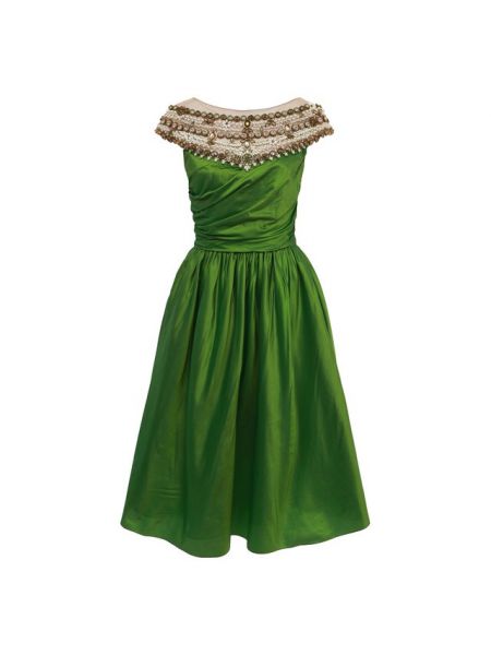 Шелковое платье Marchesa - Зеленый