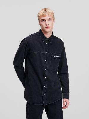 Marškinėliai ilgomis rankovėmis Karl Lagerfeld Jeans juoda
