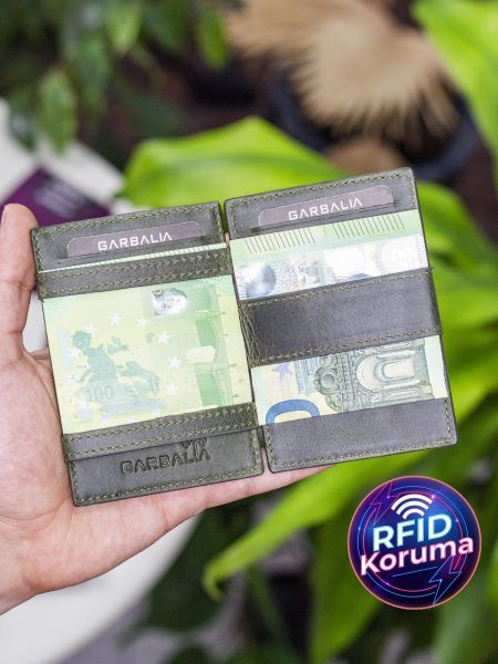 Δερμάτινος κάτοχος κάρτας Garbalia πράσινο