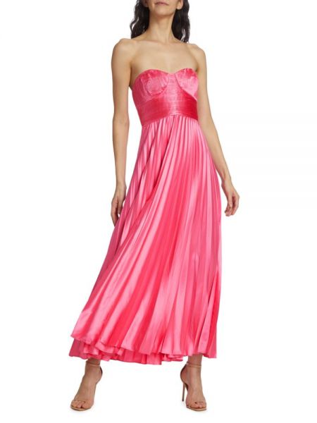 Плиссированное платье Amur розовое