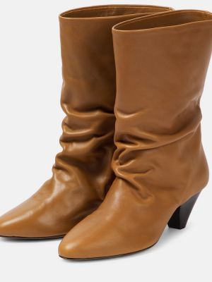 Ankle boots skórzane Isabel Marant brązowe