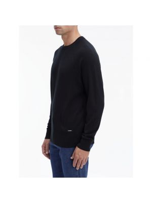 Jersey de lana de lana merino de tela jersey Calvin Klein negro