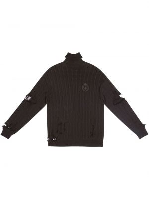Sweter z przetarciami Balenciaga brązowy