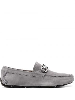 Skinn loafers Salvatore Ferragamo grå