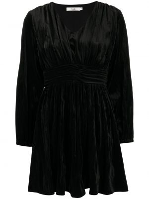 Žametna koktejl obleka iz rebrastega žameta B+ab črna
