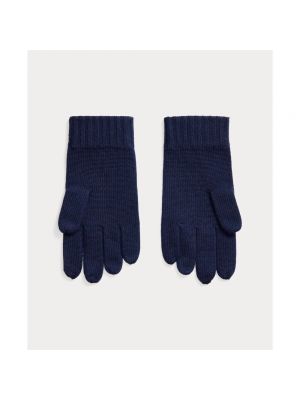 Rękawiczki Polo Ralph Lauren niebieskie