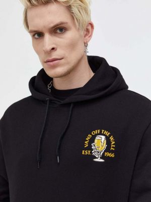 Бавовняний светр з капюшоном з принтом Vans чорний
