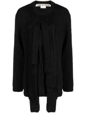 Sweter z okrągłym dekoltem plisowany Comme Des Garcons czarny