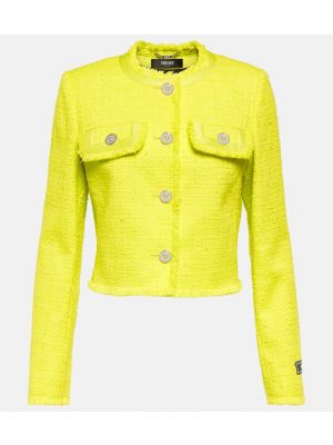 Хлопковый пиджак Versace желтый