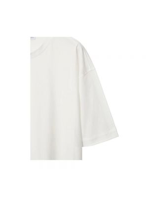 Koszulka bawełniana z okrągłym dekoltem Burberry biała