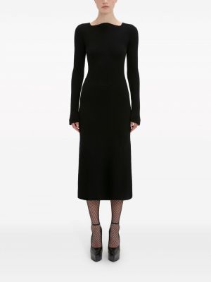 Robe longue en tricot avec manches longues Victoria Beckham noir