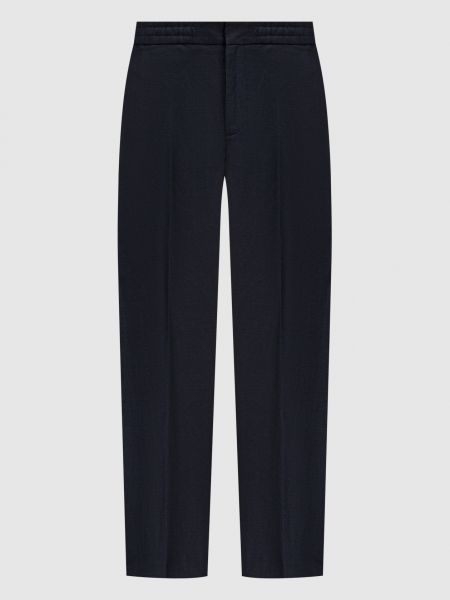 Черные шелковые льняные брюки Loro Piana