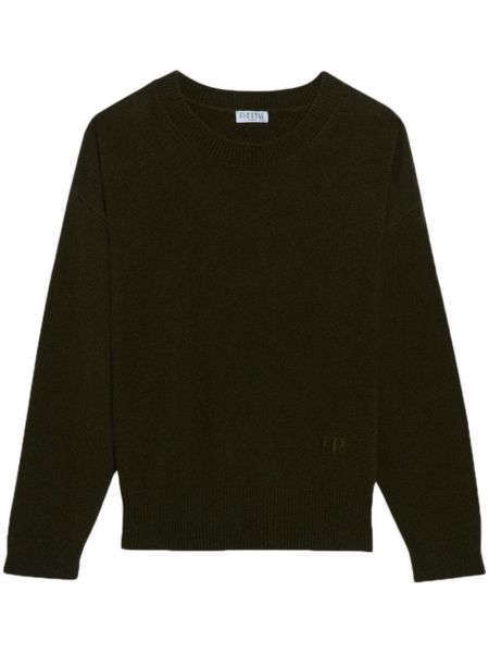 Kašmírový sveter s výšivkou Claudie Pierlot čierna