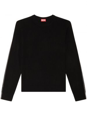 Плетен пуловер Diesel черно