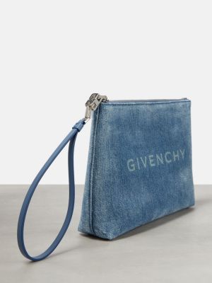 Geantă plic din bumbac Givenchy albastru