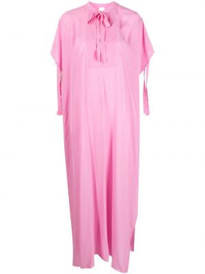 Макси рокля с панделка Fisico розово