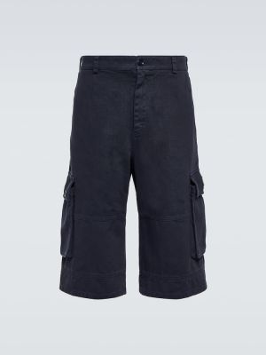 Pantalones cortos cargo de algodón Dolce&gabbana azul