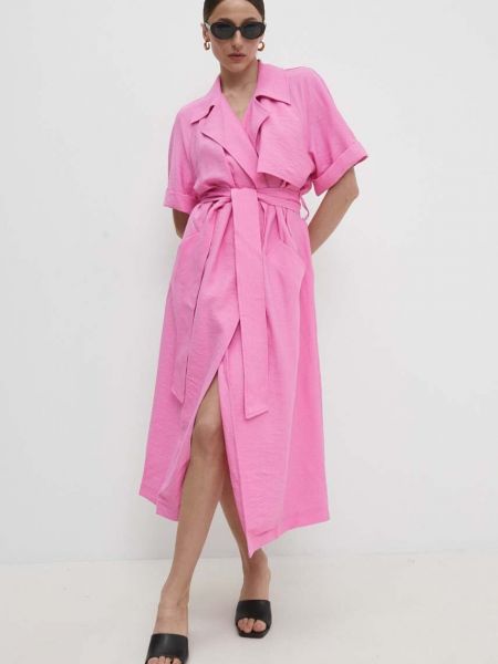 Hosszú ruha Answear Lab rózsaszín