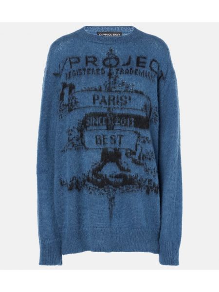 Sweatshirt i jacquard Y/project blå