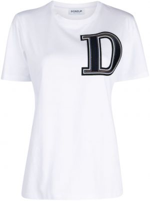 Bavlnené tričko Dondup biela