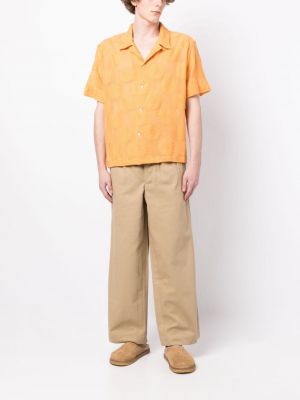 Pantalon en coton plissé Bode marron