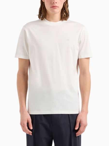 T-shirt en coton avec applique Emporio Armani beige