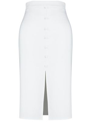 Pletené pouzdrová sukně s vysokým pasem Trendyol bílé