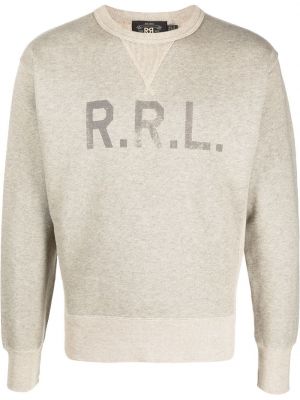 Trykt bomull sweatshirt Ralph Lauren Rrl grå