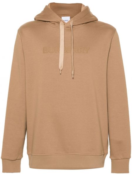 Pamučna hoodie s kapuljačom Burberry smeđa