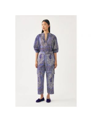 Spodnie z nadrukiem Antik Batik niebieskie