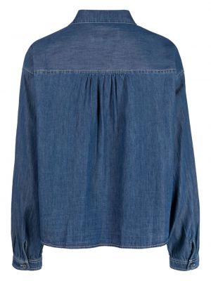 Džínová košile s výšivkou se srdcovým vzorem :chocoolate modrá