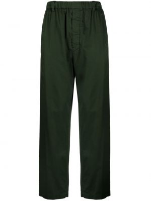 Bavlněné rovné kalhoty Lemaire zelené