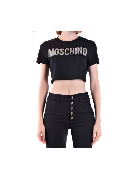 Camiseta de algodón Moschino negro