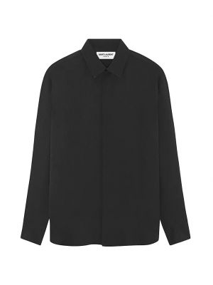 Шелковая рубашка Saint Laurent черная