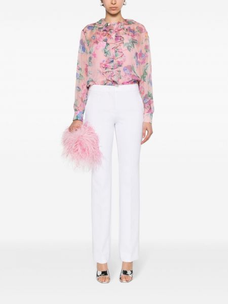 Geblümt bluse mit print mit rüschen Moschino pink