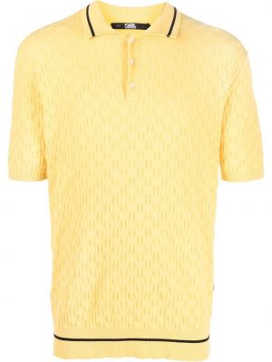 Плетена поло тениска Karl Lagerfeld жълто