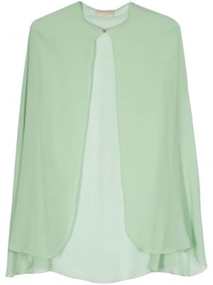 Průsvitná hedvábná bunda Elie Saab zelená