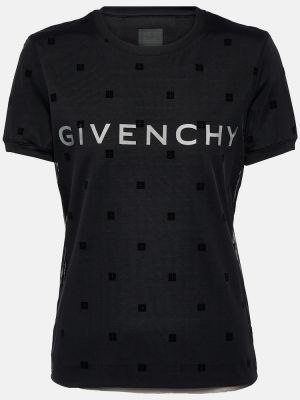 Džerzej priehľadné bavlnené tričko Givenchy - čierna
