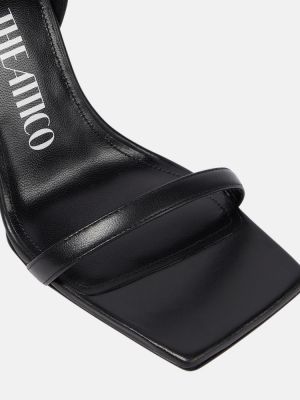 Kožené sandále The Attico čierna