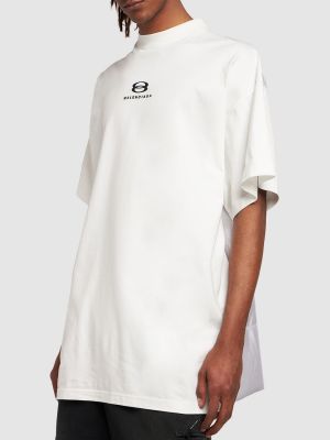 Kokvilnas t-krekls džersija Balenciaga balts
