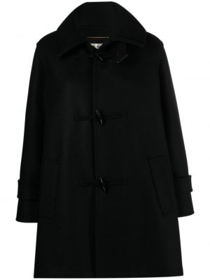 Krótki płaszcz wełniany Saint Laurent czarny
