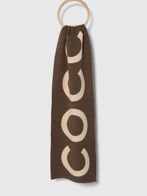 Коричневый шарф с принтом Coccinelle