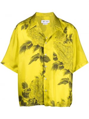 Svilena srajca s cvetličnim vzorcem s potiskom Act Nº1 zelena