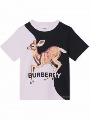 T-shirt bawełniana z printem Burberry Kids
