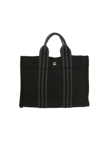 Shopperka bawełniana Hermès Vintage czarna