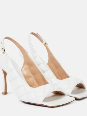 Kožené sandály s otevřenou patou Bottega Veneta bílé