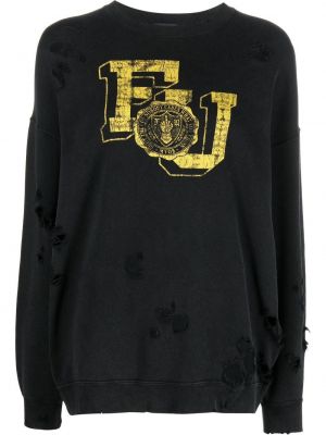 Distressed langes sweatshirt mit print R13